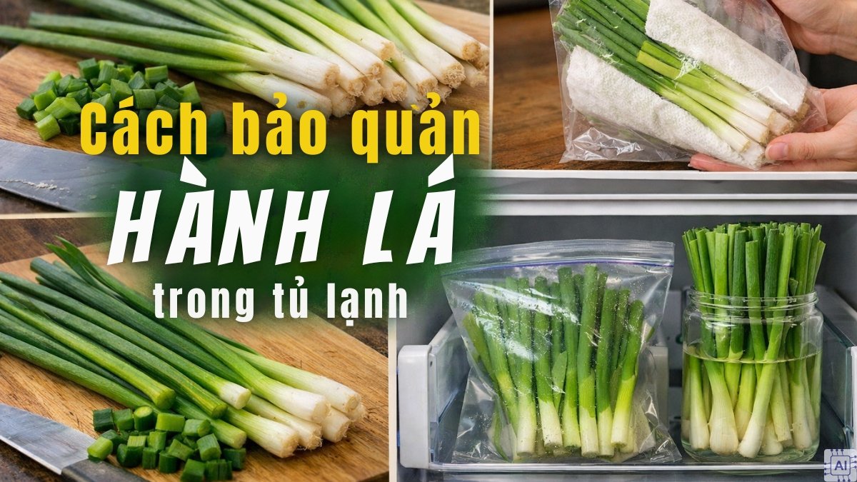 Cách bảo quản hành lá trong tủ lạnh luôn tươi xanh